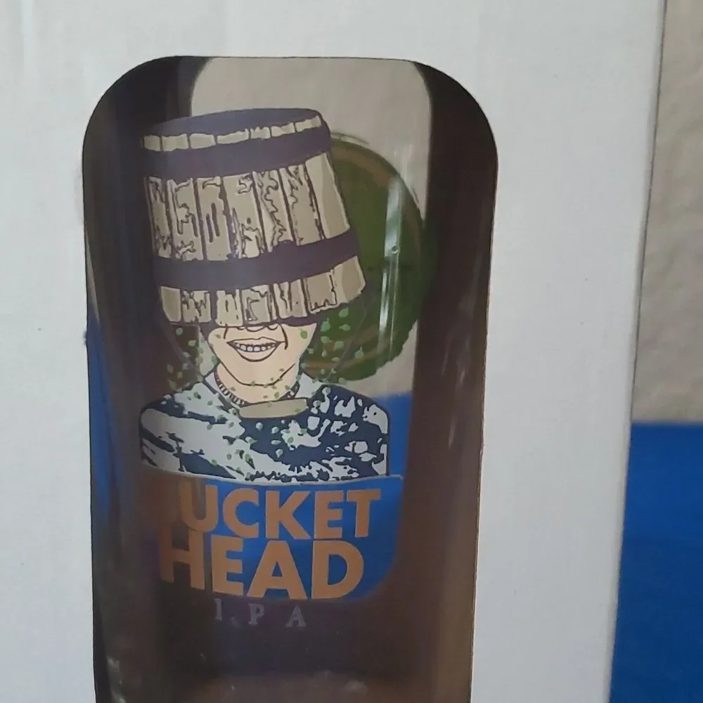 Thirsty Planet Brewing Bucket Head IPA Pint Glasses Set of 2 Austin Texas Beer